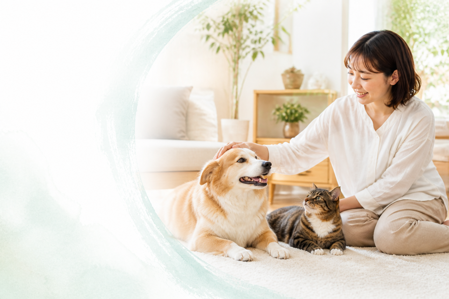 犬と猫と暮らすご家族のイメージ